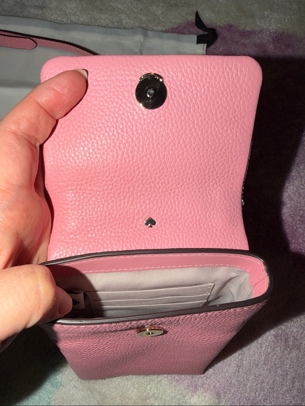 Kate Spade Bradley Pebbled Leather Crossbody In Rococo Pink with Dust Bag - Picture 4 of 10